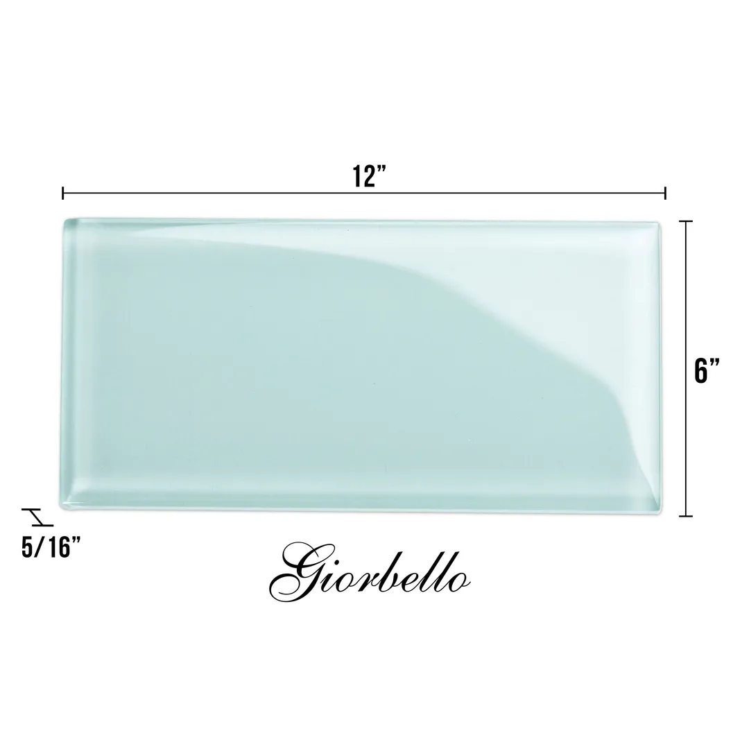 Giorbello Classic Premium Baby Blue 6-in x 12-in Glossy Glass Subway Wall Tile (5-sq. ft/ Carton), photo 7 of 7