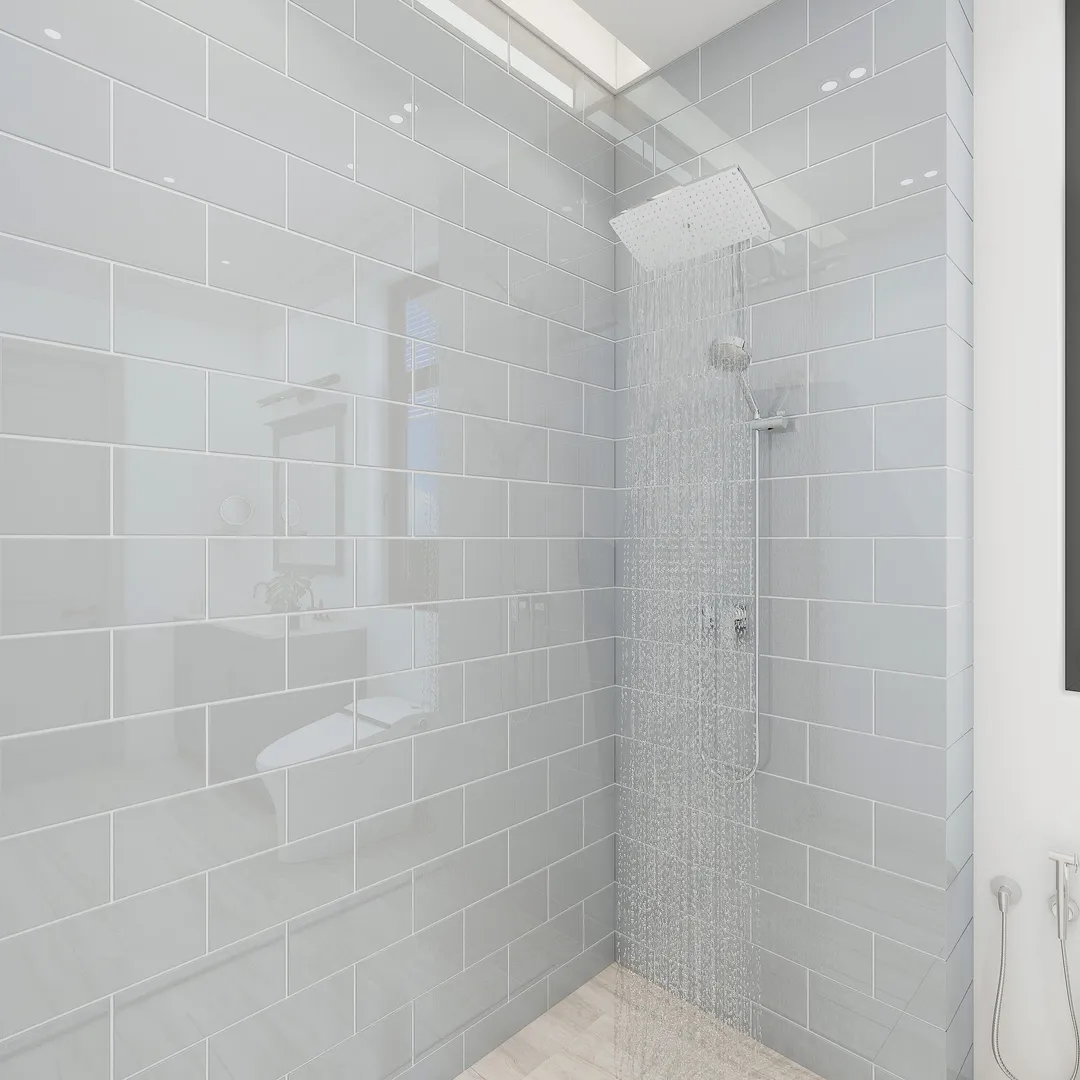 Giorbello (Sample) 6x12 glass subway tiles True Gray 6-in x 12-in Glossy Glass Brick Subway Wall Tile, photo 5 of 6