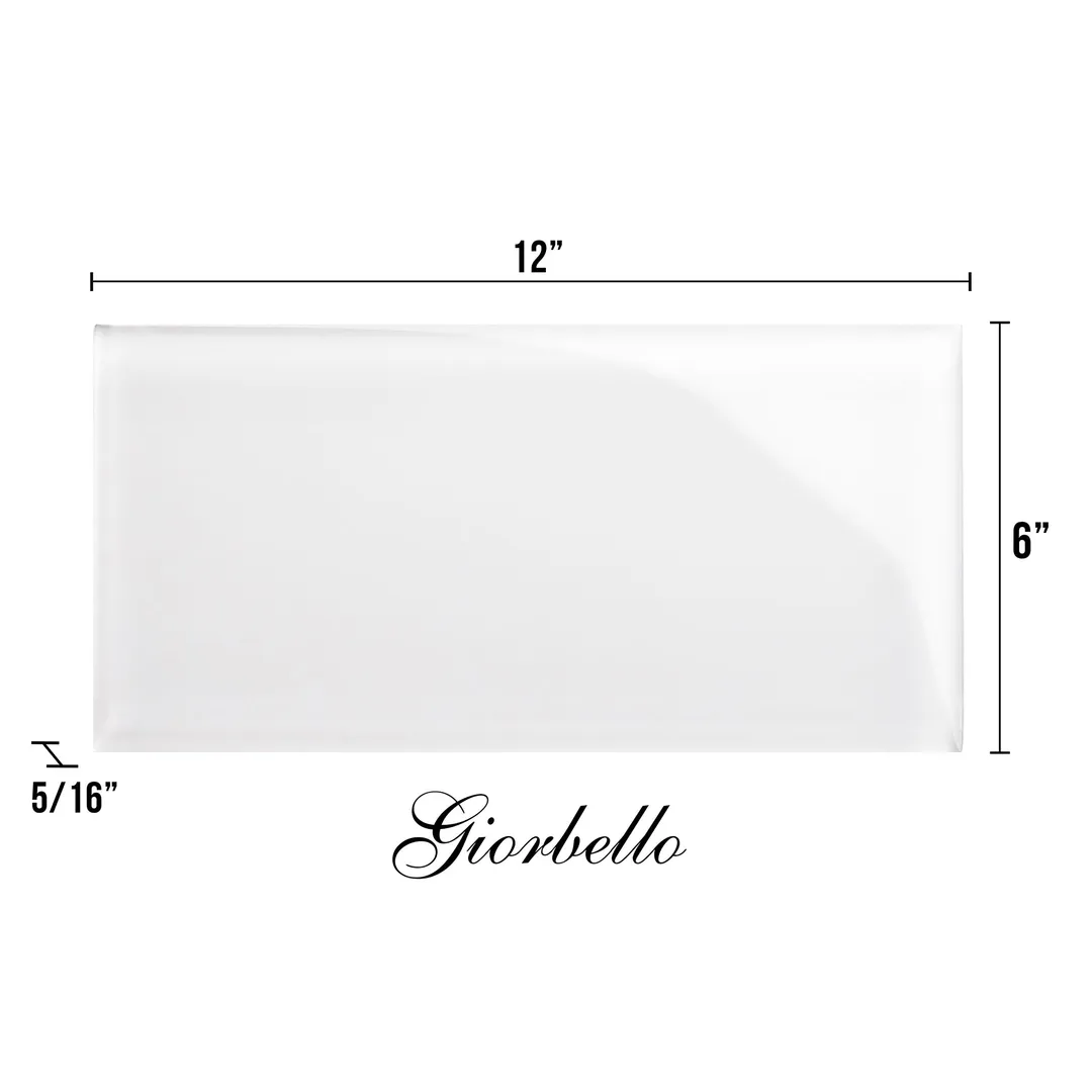 Giorbello Classic Premium Alabaster White 6-in x 12-in Glossy Glass Subway Wall Tile (5-sq. ft/ Carton), photo 7 of 7