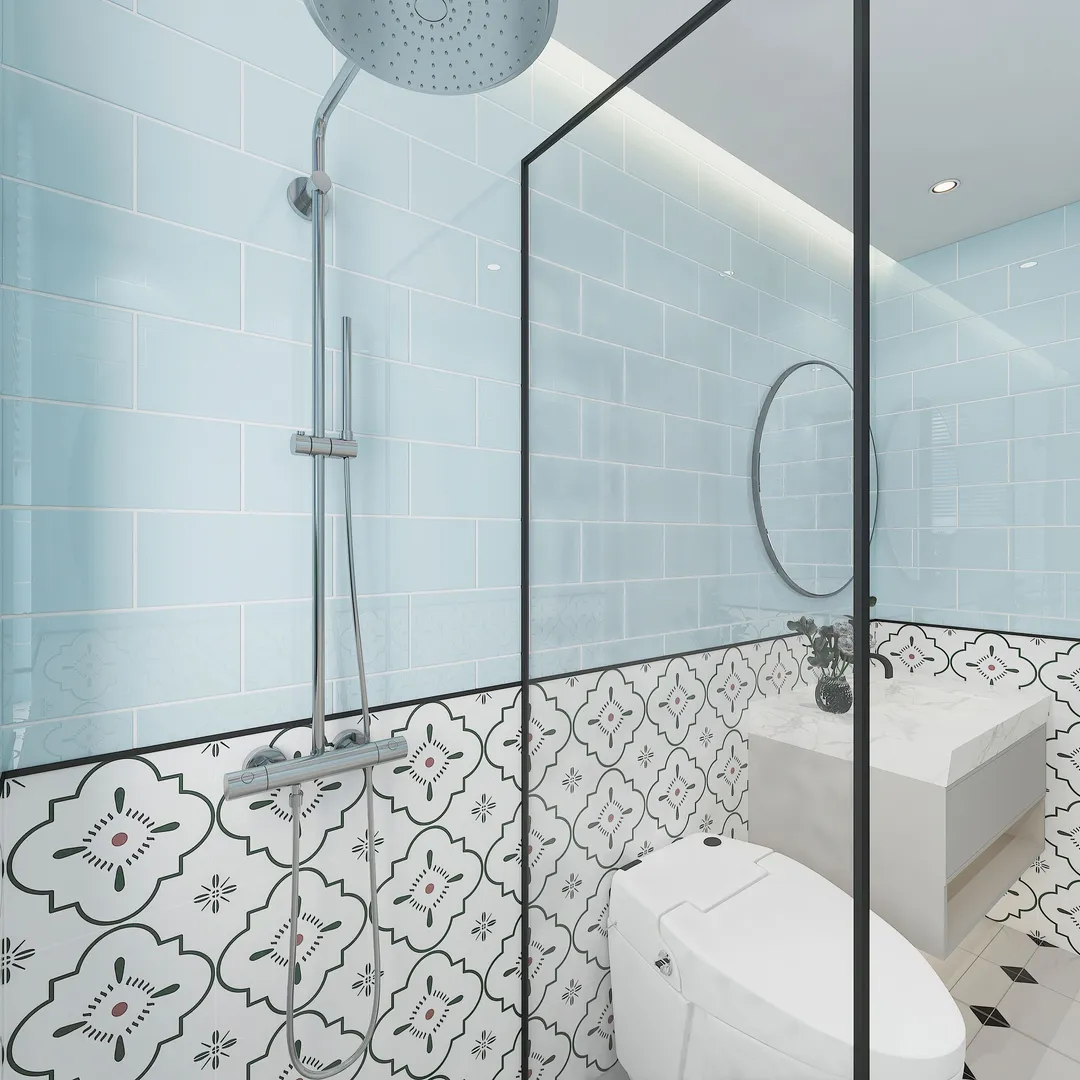 Giorbello Classic Premium Morning Sky Blue 6-in x 12-in Glossy Glass Subway Wall Tile (5-sq. ft/ Carton), photo 3 of 7