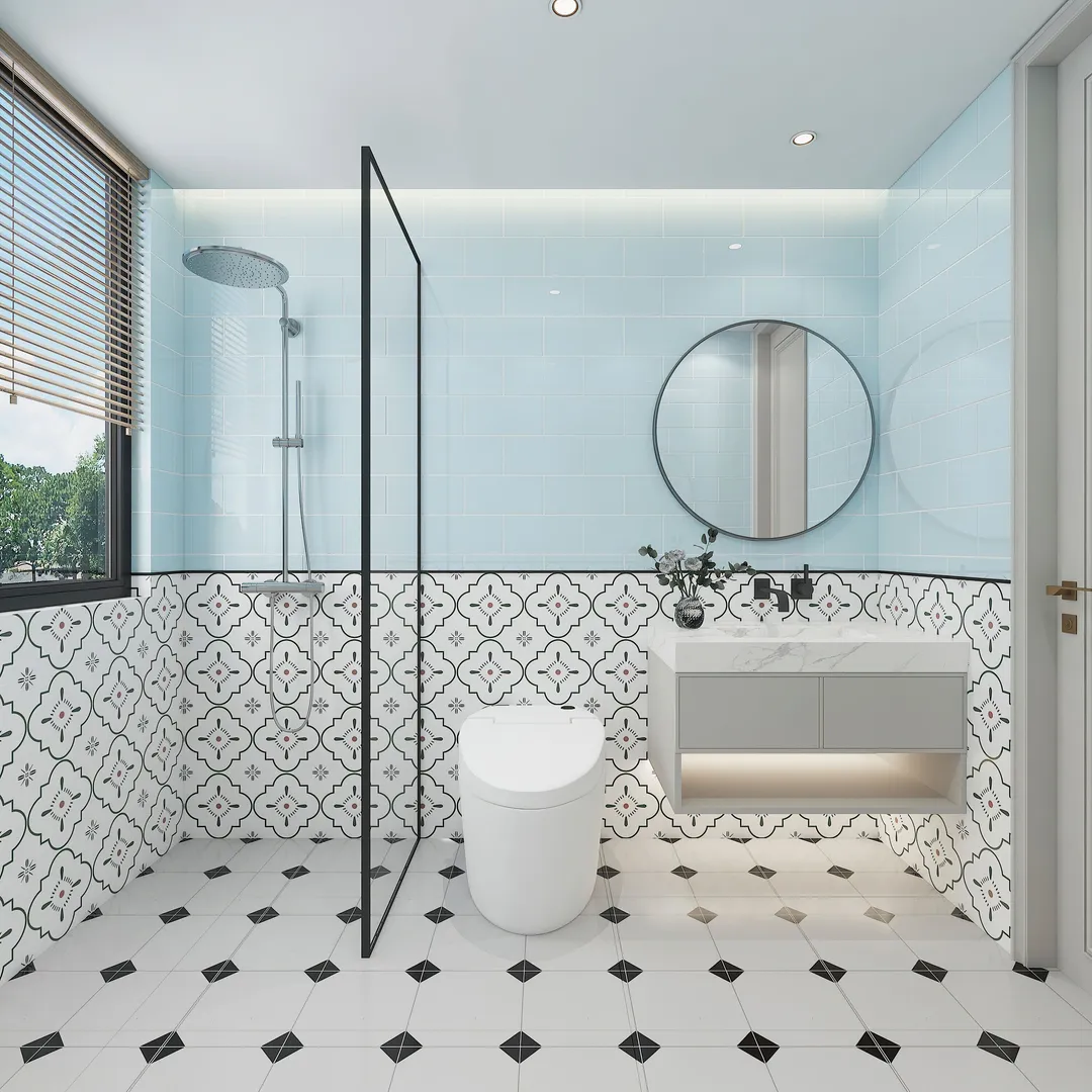 Giorbello Classic Premium Morning Sky Blue 6-in x 12-in Glossy Glass Subway Wall Tile (5-sq. ft/ Carton), photo 5 of 7