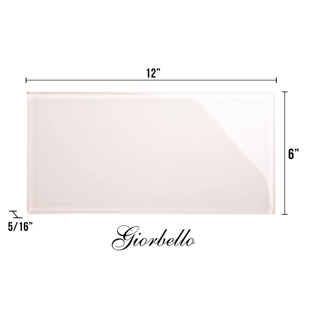 Giorbello Classic Premium Rose Pale Pink 6-in x 12-in Glossy Glass Subway Wall Tile (5-sq. ft/ Carton), photo 7 of 7