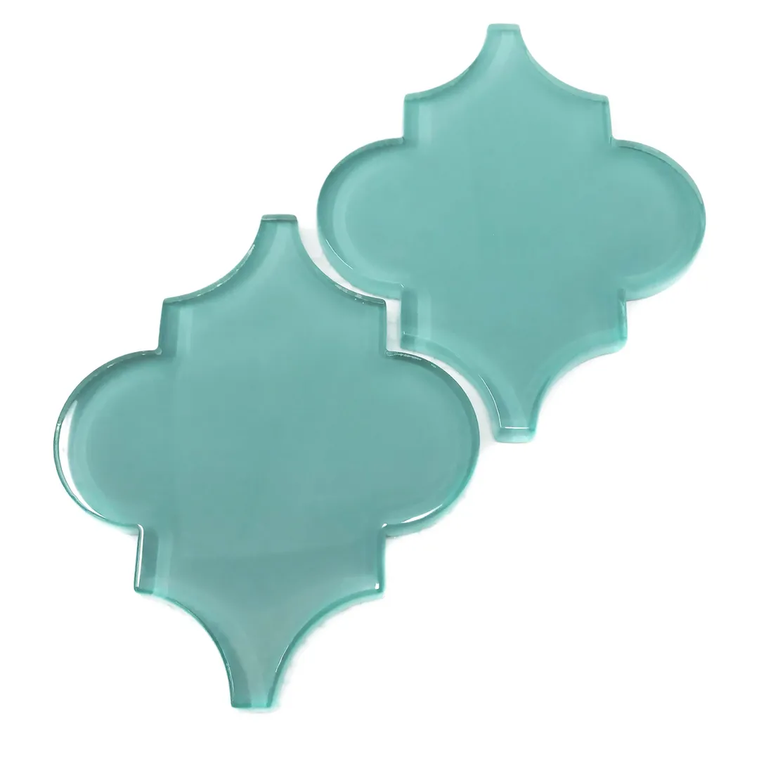 Giorbello Arabesque Mosaic Teal 4-in x 4-in Glossy Glass Wall Tile (7.89-sq. ft/ Carton), photo 8 of 8