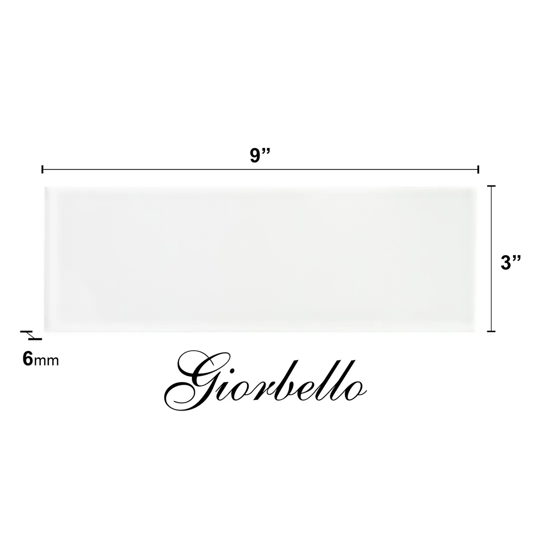 Giorbello Classic Premium White 3-in x 9-in Glossy Glass Subway Wall Tile (5-sq. ft/ Carton), photo 7 of 8