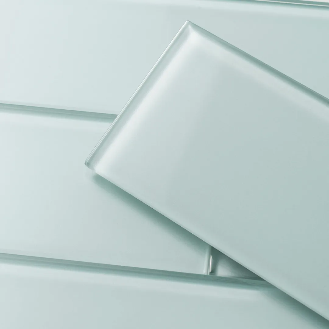 Giorbello (Sample) Glass Subway Baby Blue 3-in x 9-in Glossy Glass Tile, photo 3 of 4