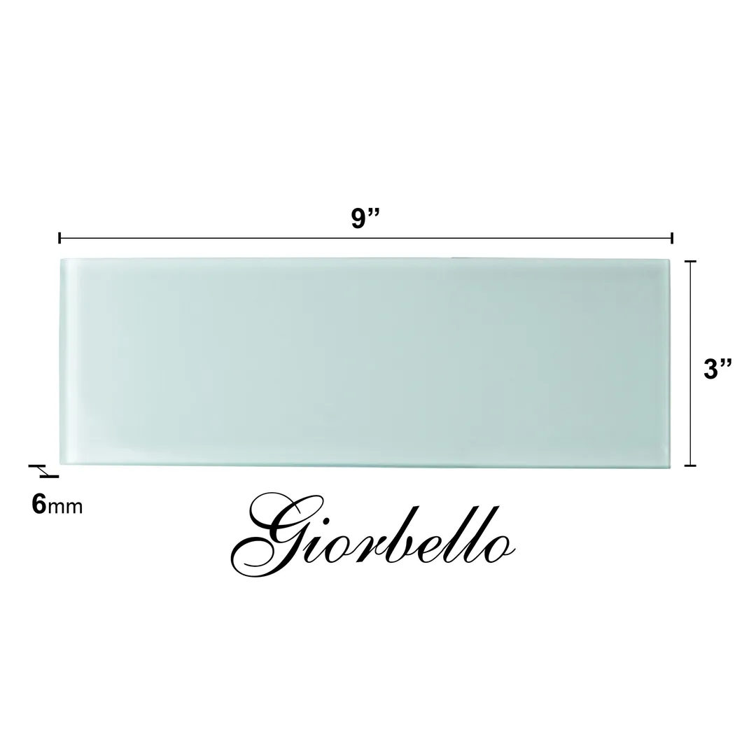 Giorbello Classic Premium Baby Blue 3-in x 9-in Glossy Glass Subway Wall Tile (5-sq. ft/ Carton), photo 7 of 7