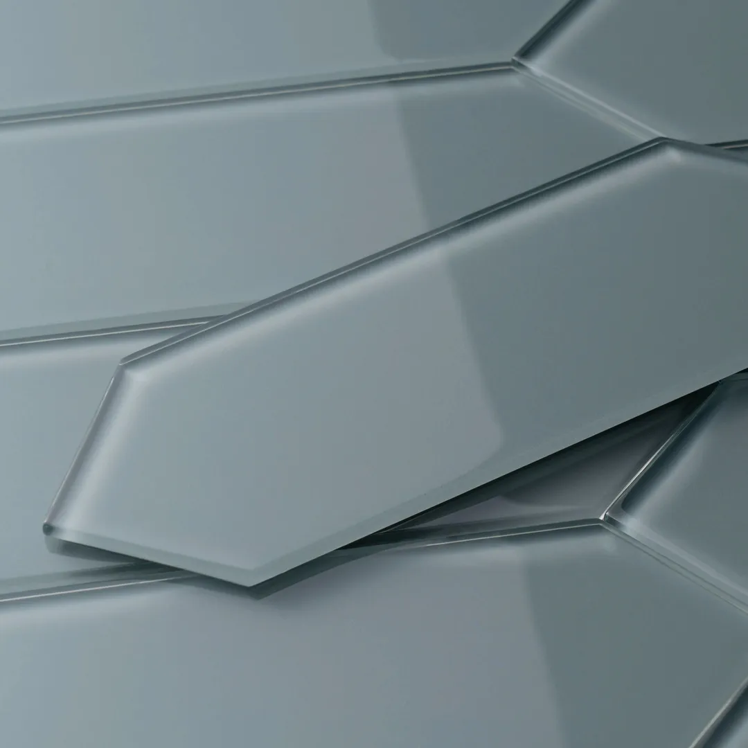 Giorbello Picket Hexagon Dark Slate 3-in x 9-in Glossy Glass Subway Wall Tile (5.8-sq. ft/ Carton), photo 2 of 7