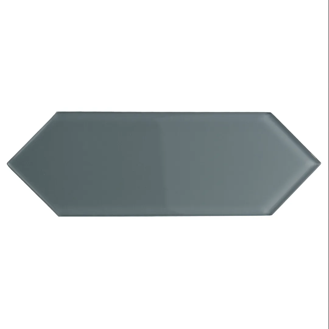 Giorbello Picket Hexagon Dark Slate 3-in x 9-in Glossy Glass Subway Wall Tile (5.8-sq. ft/ Carton), photo 3 of 7