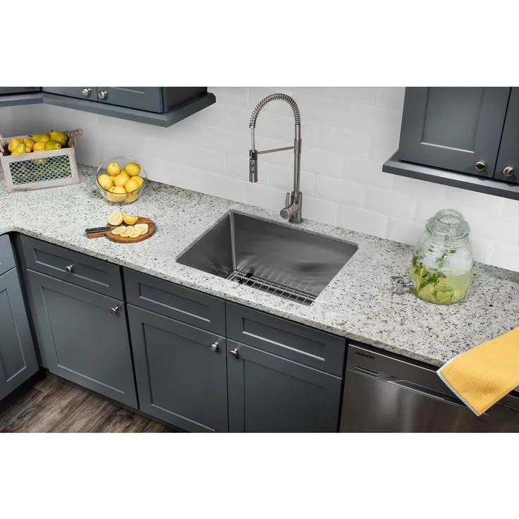 Undermount Stainless Steel 15 in. 16-Gauge Bar Sink in Brushed Stainless with Pull Out Kitchen Faucet and Soap Dispenser, photo 2 of 6
