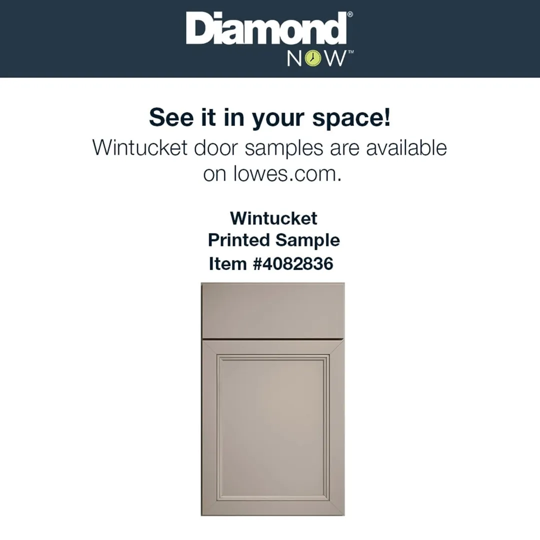 Diamond NOW Wintucket 30-in W x 36-in H x 12-in D Cloud Gray Wall Fully Assembled Cabinet (Recessed Panel Square Door Style), photo 6 of 6