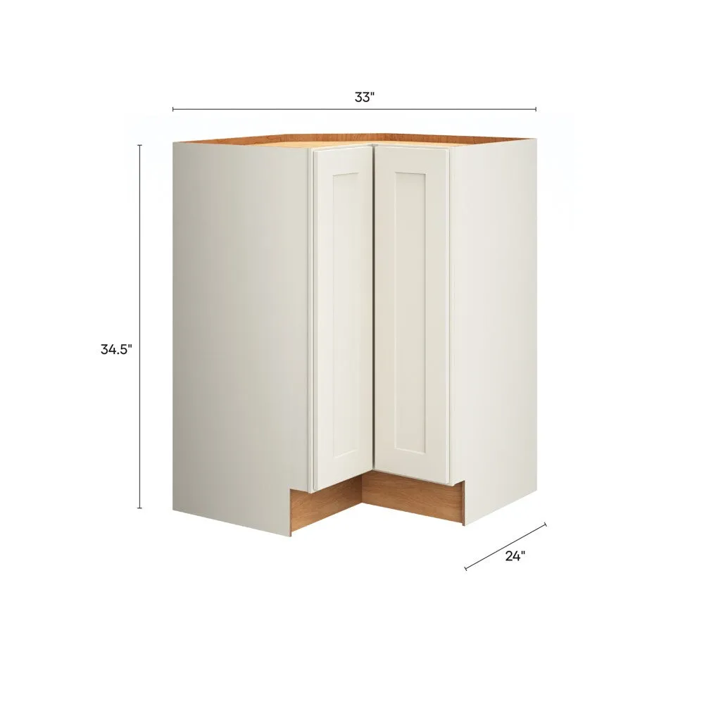 Diamond Express Jamestown 33-in W x 34.5-in H x 24-in D White L-shaped Corner Base Fully Assembled Plywood Cabinet (Recessed Panel Shaker Style), photo 18 of 18