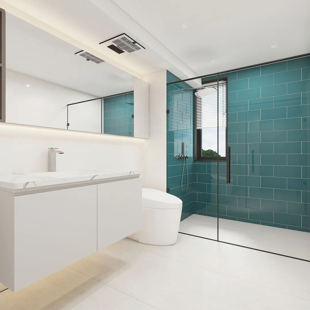 Giorbello Classic Premium Dark Teal 6-in x 12-in Glossy Glass Subway Wall Tile (5-sq. ft/ Carton), photo 5 of 7