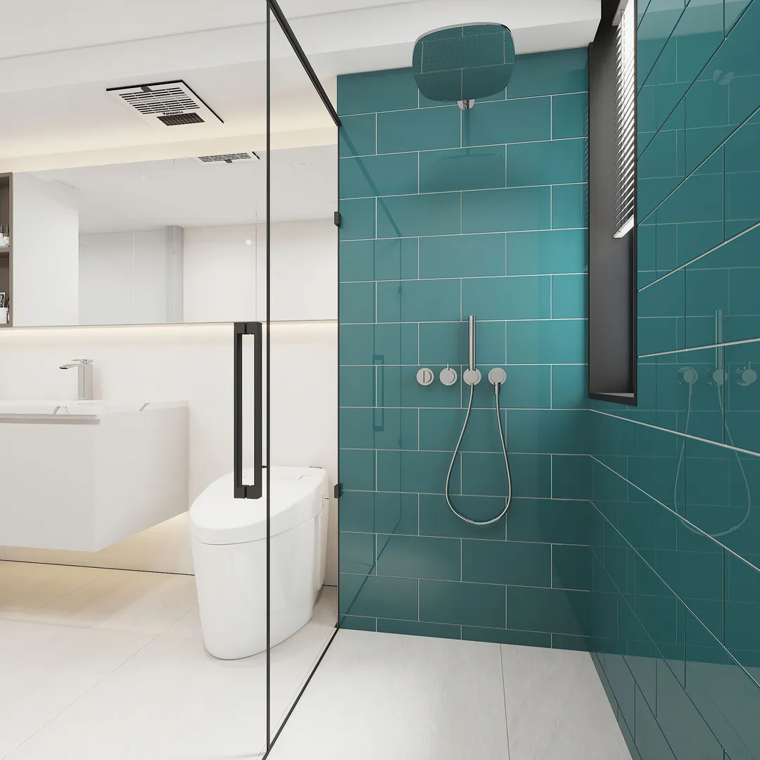 Giorbello Classic Premium Dark Teal 6-in x 12-in Glossy Glass Subway Wall Tile (5-sq. ft/ Carton), photo 4 of 7