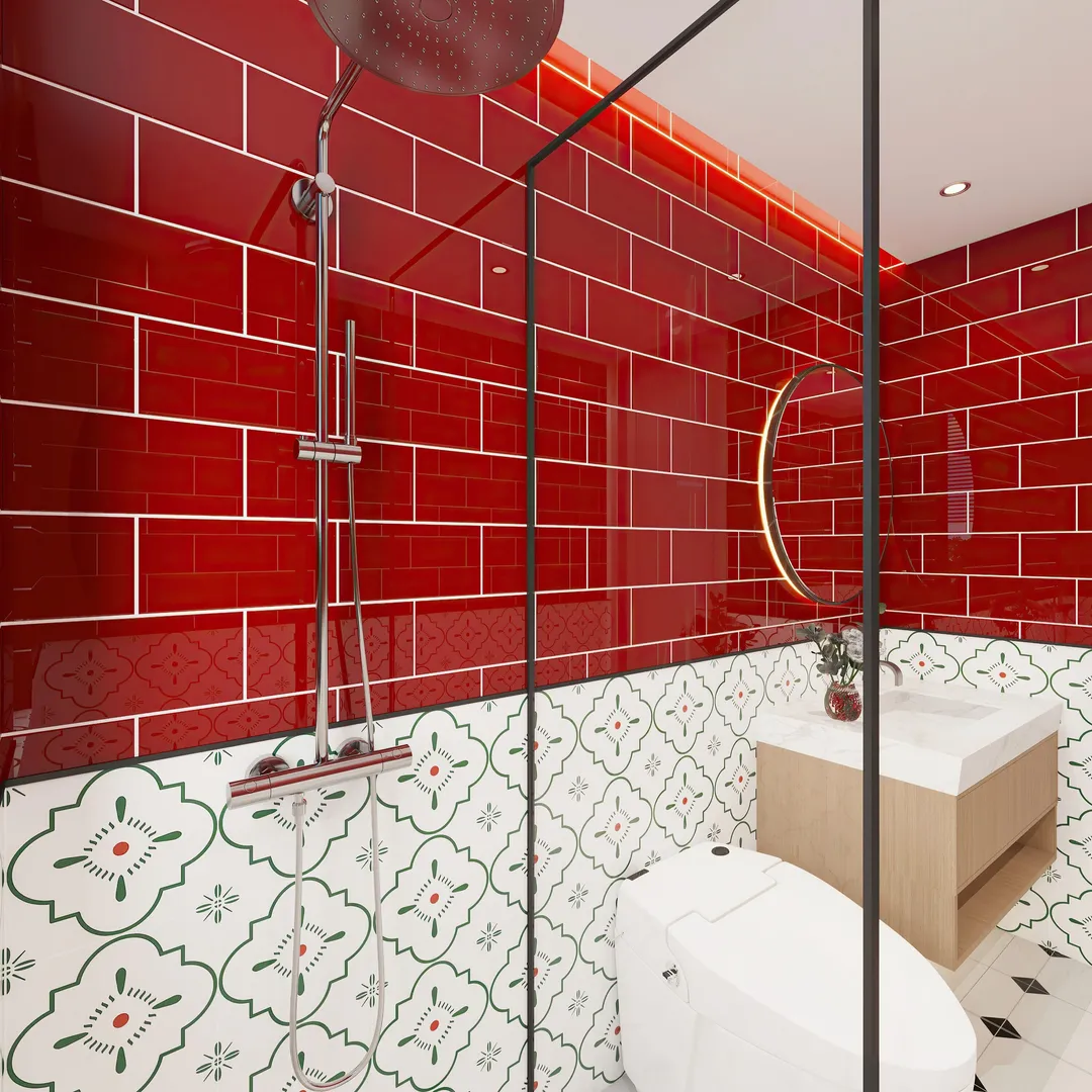 Giorbello Classic Premium Ruby Red 6-in x 12-in Glossy Glass Subway Wall Tile (5-sq. ft/ Carton), photo 3 of 7
