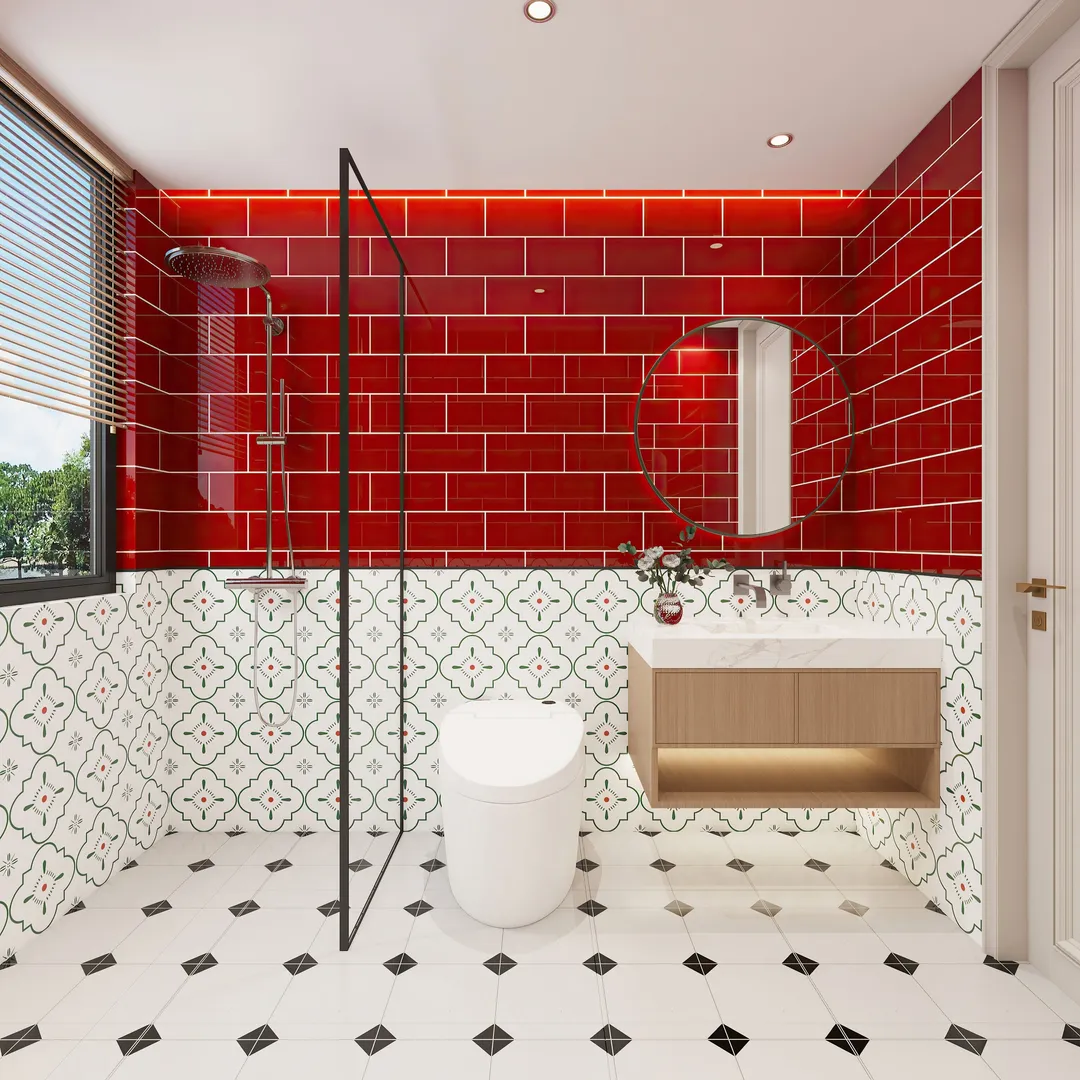 Giorbello Classic Premium Ruby Red 6-in x 12-in Glossy Glass Subway Wall Tile (5-sq. ft/ Carton), photo 5 of 7