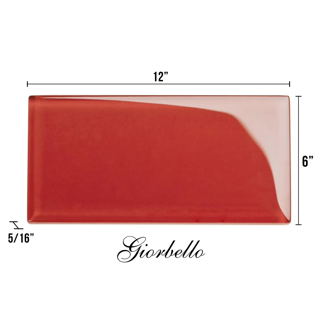 Giorbello Classic Premium Ruby Red 6-in x 12-in Glossy Glass Subway Wall Tile (5-sq. ft/ Carton), photo 7 of 7