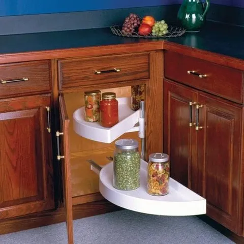 2-Tier Plastic Half Moon Cabinet Lazy Susan