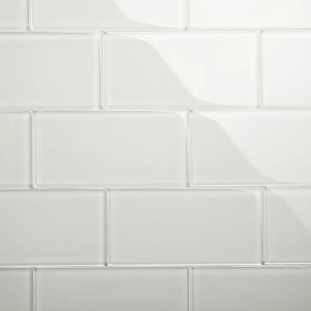 Giorbello Classic Premium Agreeable Gray 6-in x 12-in Glossy Glass Subway Wall Tile (5-sq. ft/ Carton), photo 6 of 7