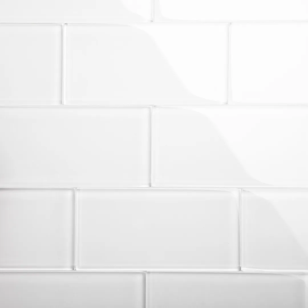 Giorbello Classic Premium Alabaster White 6-in x 12-in Glossy Glass Subway Wall Tile (5-sq. ft/ Carton), photo 2 of 7
