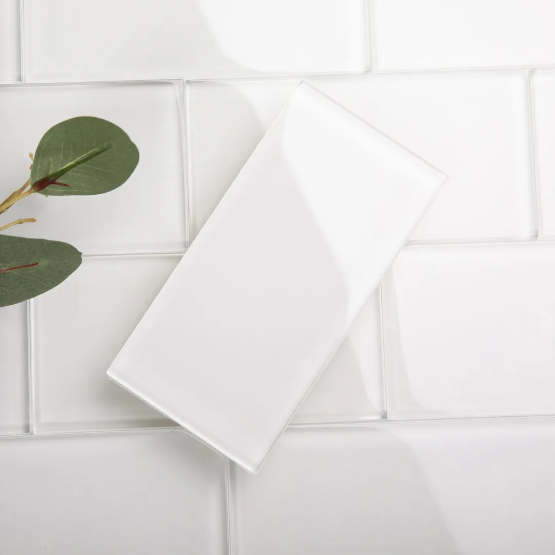 Giorbello Classic Premium Alabaster White 6-in x 12-in Glossy Glass Subway Wall Tile (5-sq. ft/ Carton), photo 3 of 7