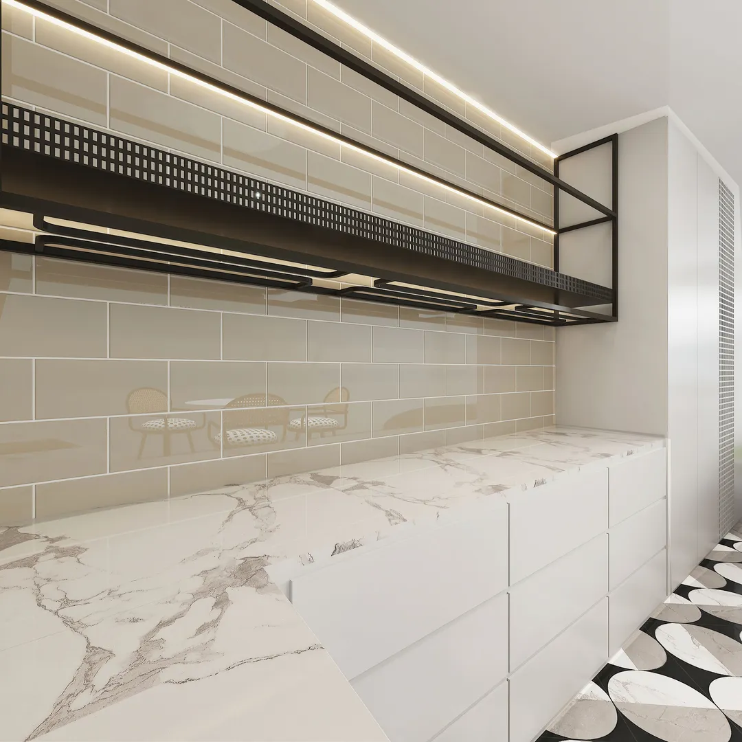 Giorbello Classic Premium Light Taupe 6-in x 12-in Glossy Glass Subway Wall Tile (5-sq. ft/ Carton), photo 3 of 7