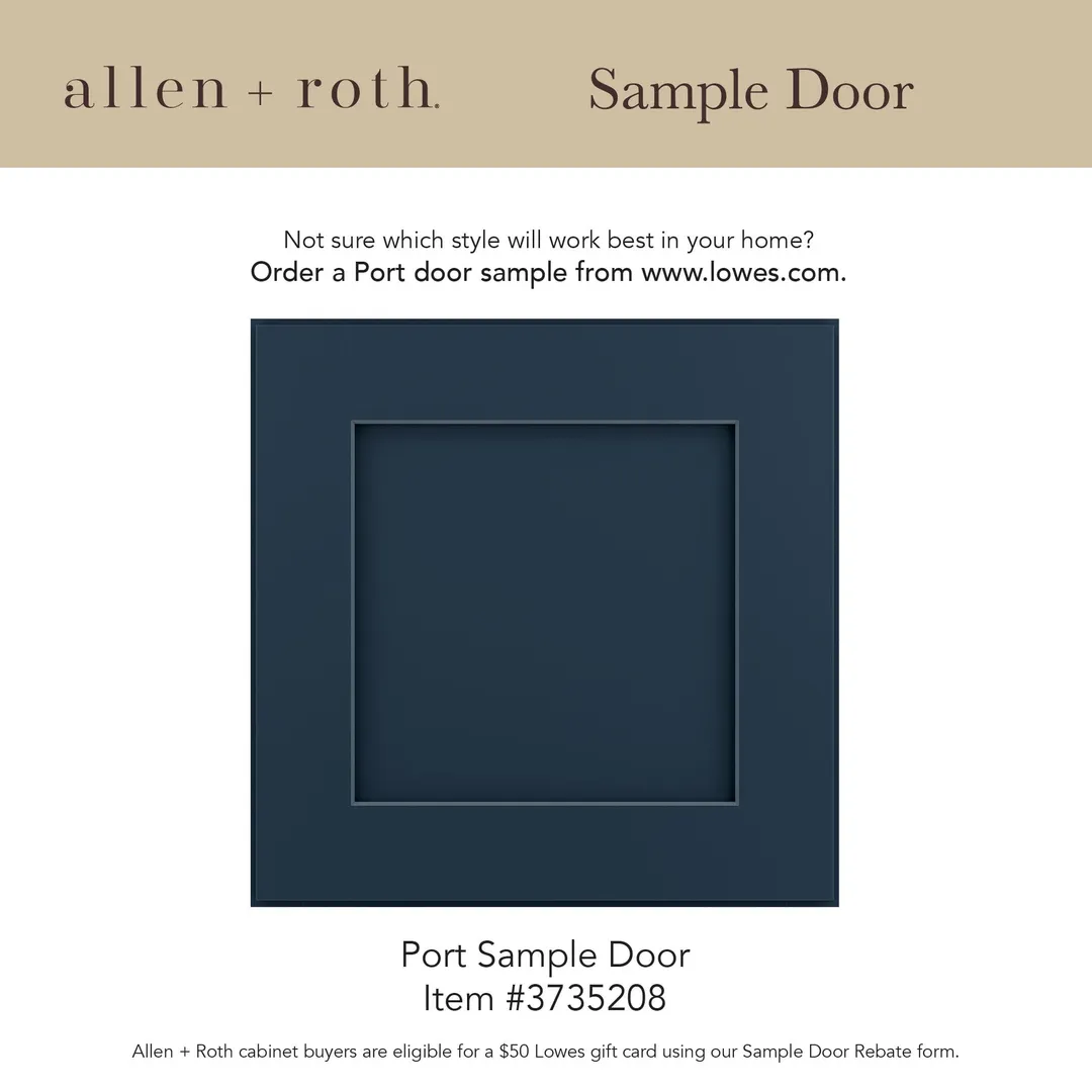 allen + roth Port 36-in W x 34.5-in H x 24-in D Navy Lazy Susan Corner Base Fully Assembled Cabinet (Flat Panel Shaker Style), photo 17 of 18