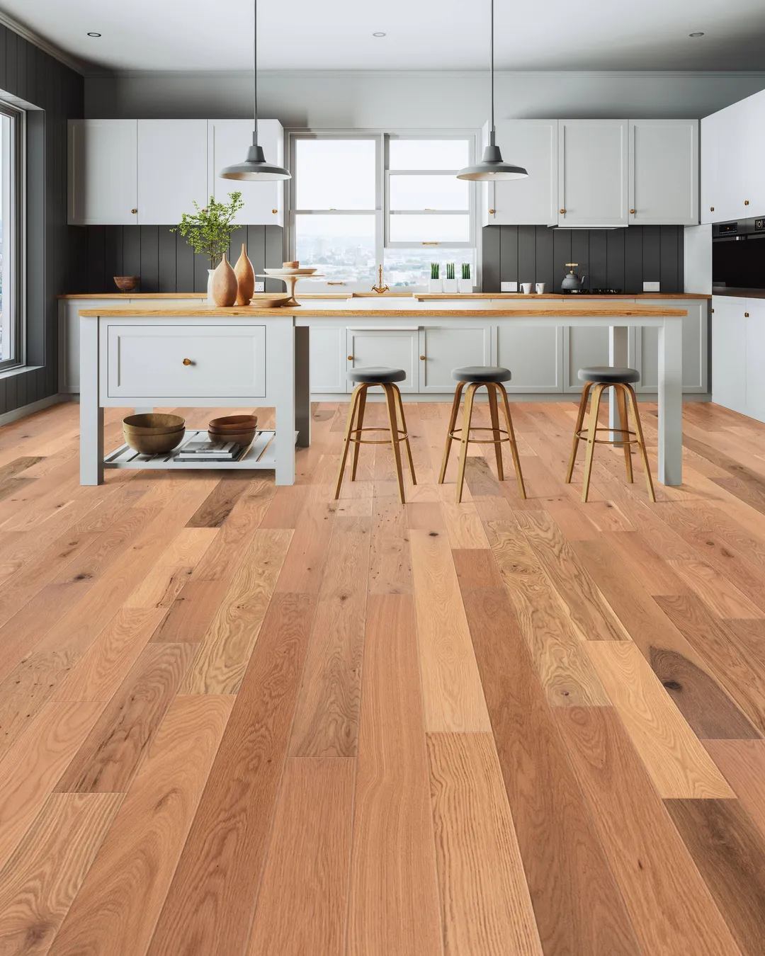 Beasley CENTURY FLOORING Natural White oak 1/2-in T x 5-3/8-in W Smooth/Traditional Engineered Hardwood Flooring ( 35.1-sq ft / Carton ), photo 2 of 2