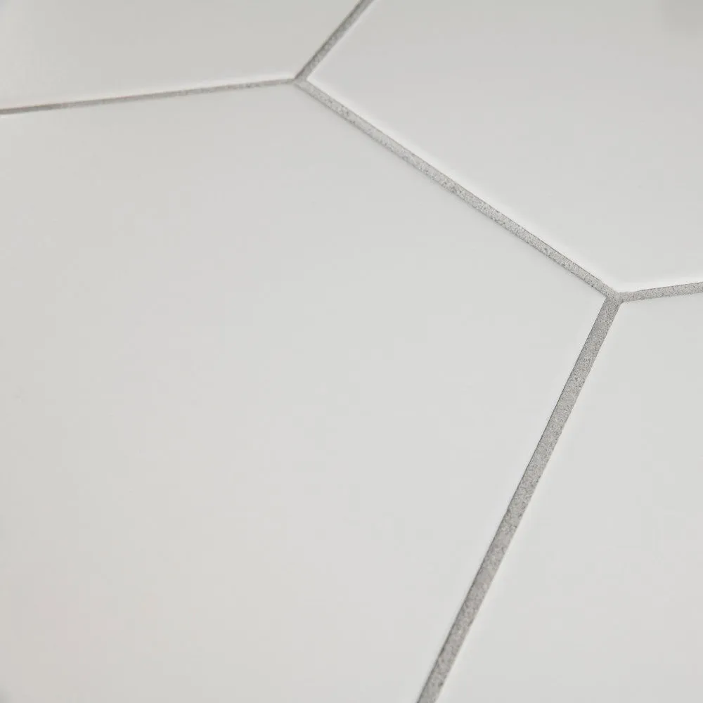 Merola Tile Textile Hex White 8-5/8 in. x 9-7/8 in. Porcelain Floor and Wall Tile (11.56 sq. ft. / case), photo 7 of 8
