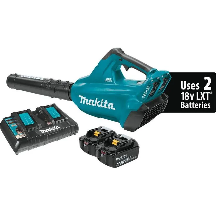 Makita 18-Volt X2 (36-Volt) LXT Lithium-Ion Brushless Cordless Blower Kit w/(2) 18V 5.0Ah Batteries and BONUS 5.0Ah Battery 2Pk, photo 6 of 10