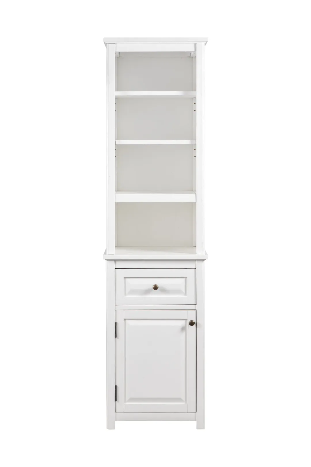 Alaterre Furniture Dorset 17-in x 65-in x 13-in White Wood Freestanding Linen Cabinet, photo 3 of 10