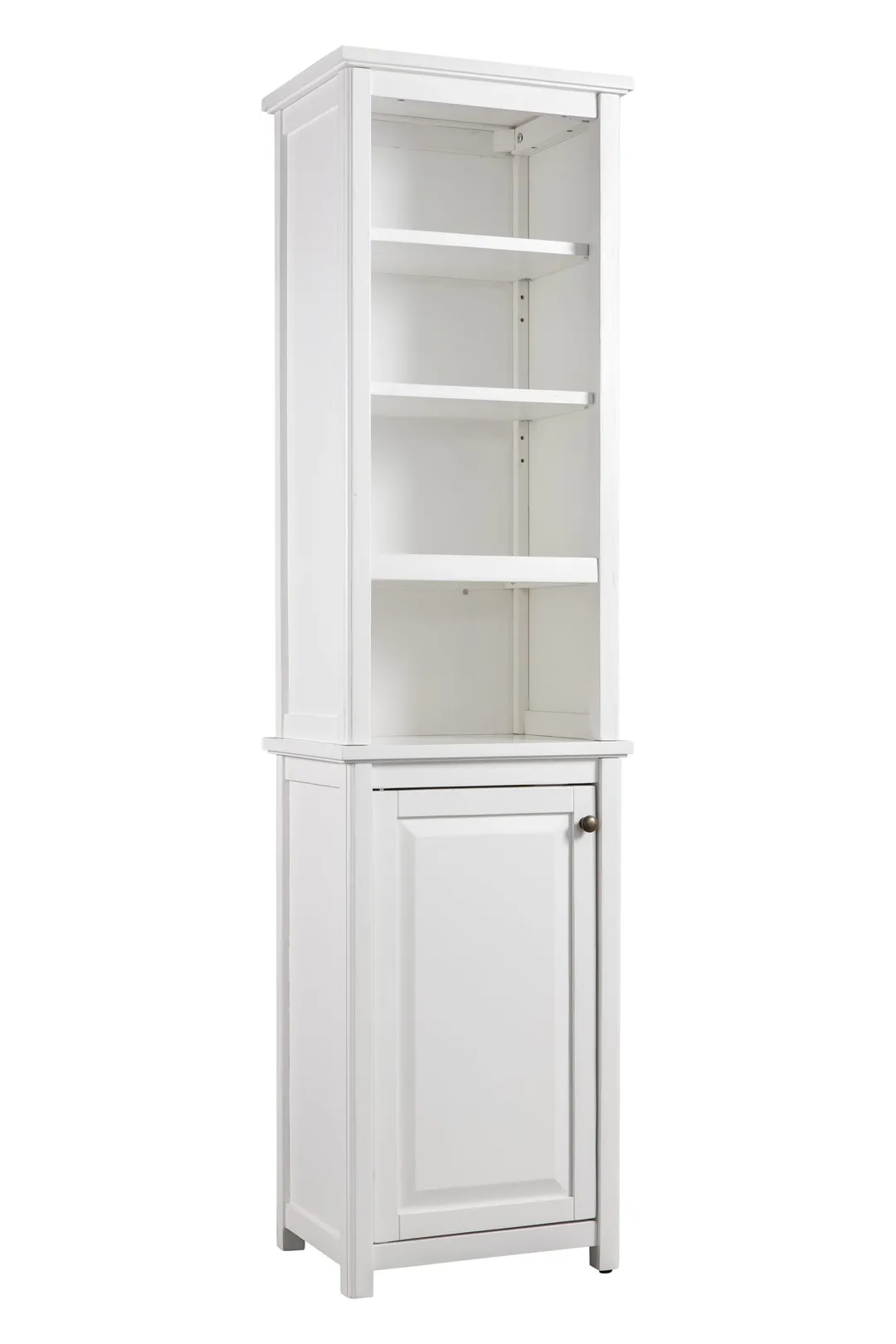 Alaterre Furniture 17-in x 65-in x 13-in White Wood Freestanding Linen Cabinet, photo 3 of 9