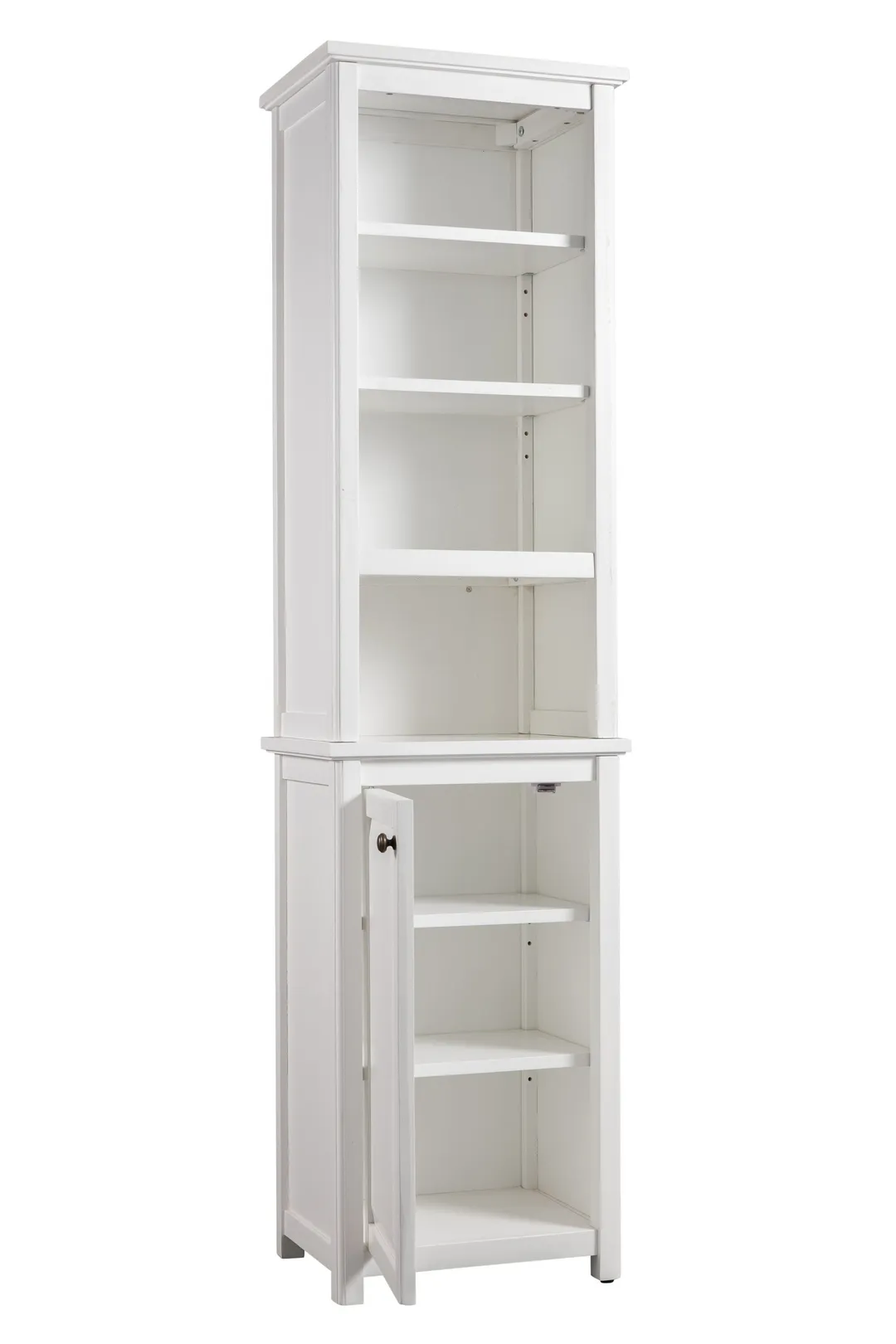 Alaterre Furniture 17-in x 65-in x 13-in White Wood Freestanding Linen Cabinet, photo 4 of 9