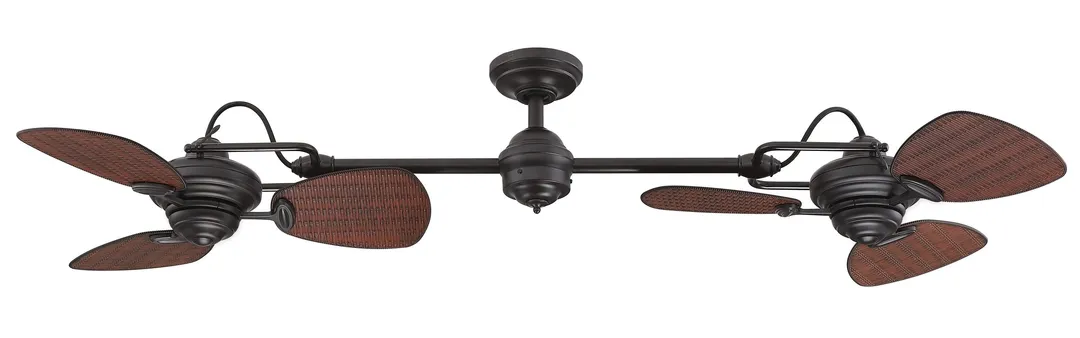 Harbor Breeze Twin Breeze II 74-in Oil Rubbed Bronze LED Indoor/Outdoor Ceiling Fan with Light (6-Blade), photo 3 of 9