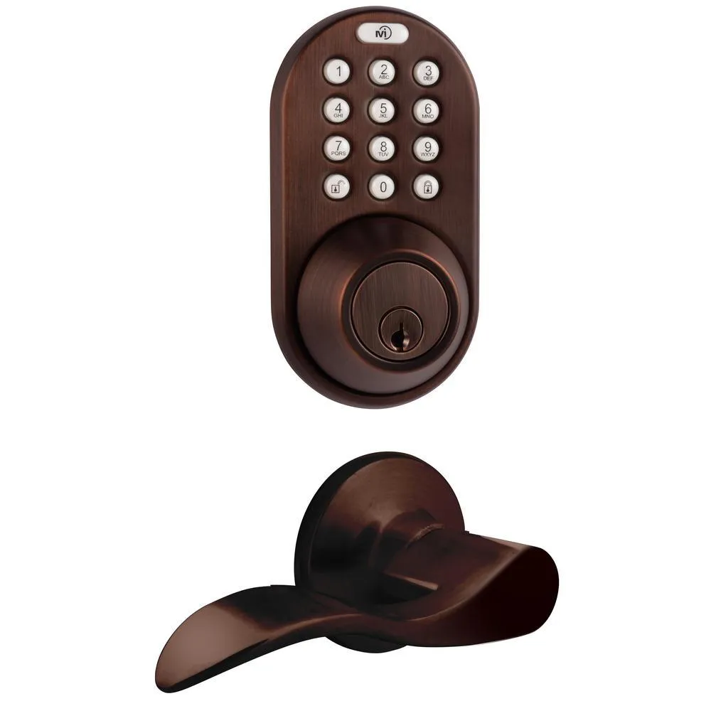 Morning Industry Oil Rubbed Bronze Keyless Entry Deadbolt and Door Handleset Lock with RF Remote Control and Electronic Digital Keypad, photo 6 of 9