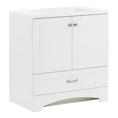 Cassidy 30.5-in White Bathroom Vanity with Cultured Marble Top