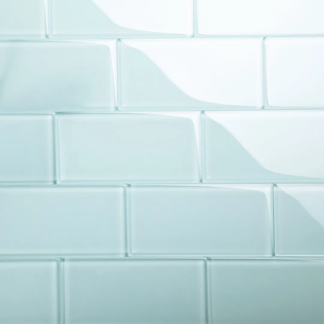 Giorbello Classic Premium Baby Blue 6-in x 12-in Glossy Glass Subway Wall Tile (5-sq. ft/ Carton), photo 6 of 7