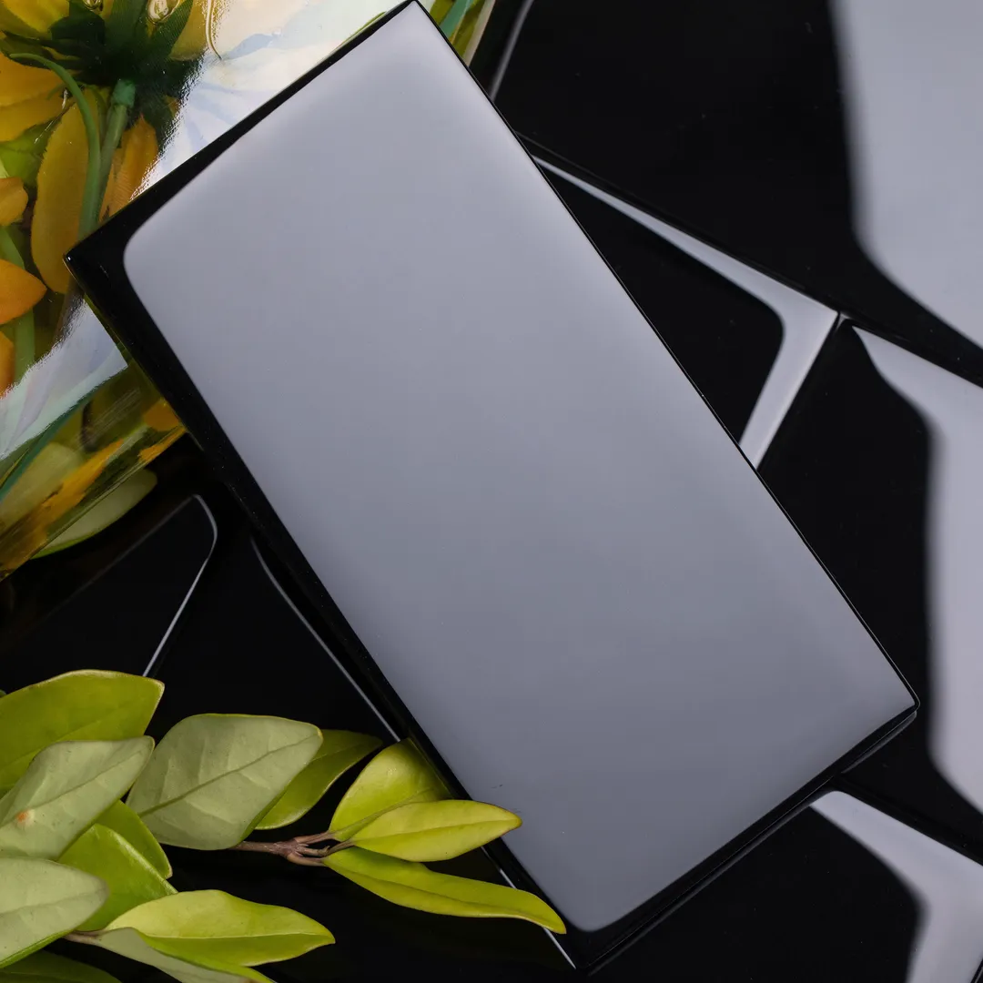 Giorbello (Sample) 6x12 Glass Subway Tiles Black 6-in x 12-in Glossy Glass Brick Subway Wall Tile, photo 2 of 5