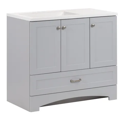 Cassidy 36.5-in Pearl Gray Single-Sink Vanity with Cultured Marble Top