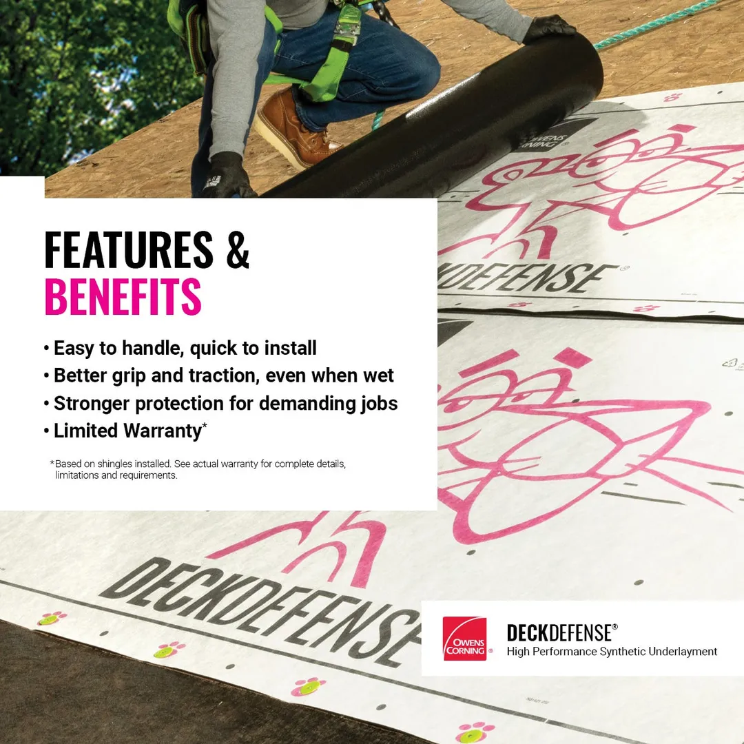 Owens Corning Deck Defense 42-in x 286-ft (1001-sq ft) Synthetic Roof Underlayment Roll, photo 5 of 8
