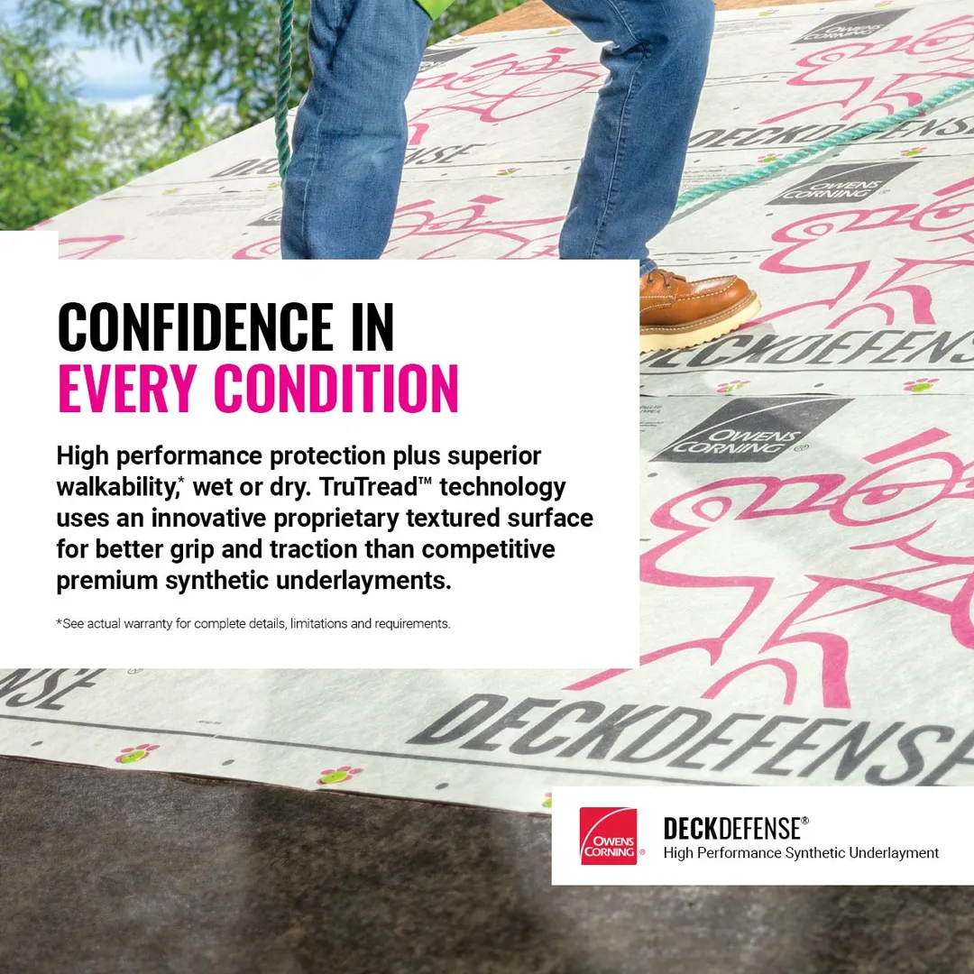 Owens Corning Deck Defense 42-in x 286-ft (1001-sq ft) Synthetic Roof Underlayment Roll, photo 3 of 8