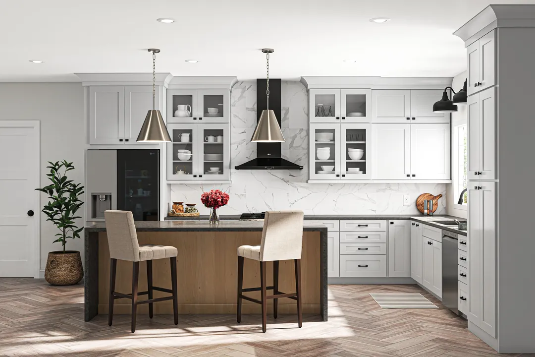 allen + roth Stonewall 24-in W x 34.5-in H x 24-in D Stone 1-Drawer Base Fully Assembled Cabinet (Flat Panel Shaker Style), photo 2 of 19