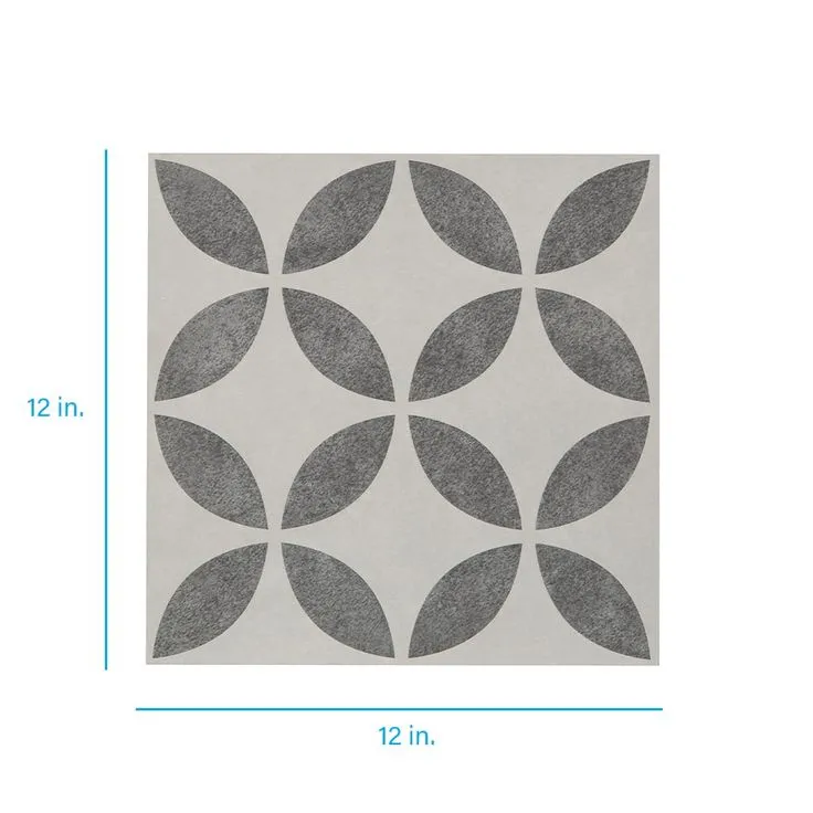 Style Selections Westwind Deco 3-mil x 12-in W x 12-in L Water Resistant Peel and Stick Luxury Vinyl Tile Flooring, photo 6 of 8