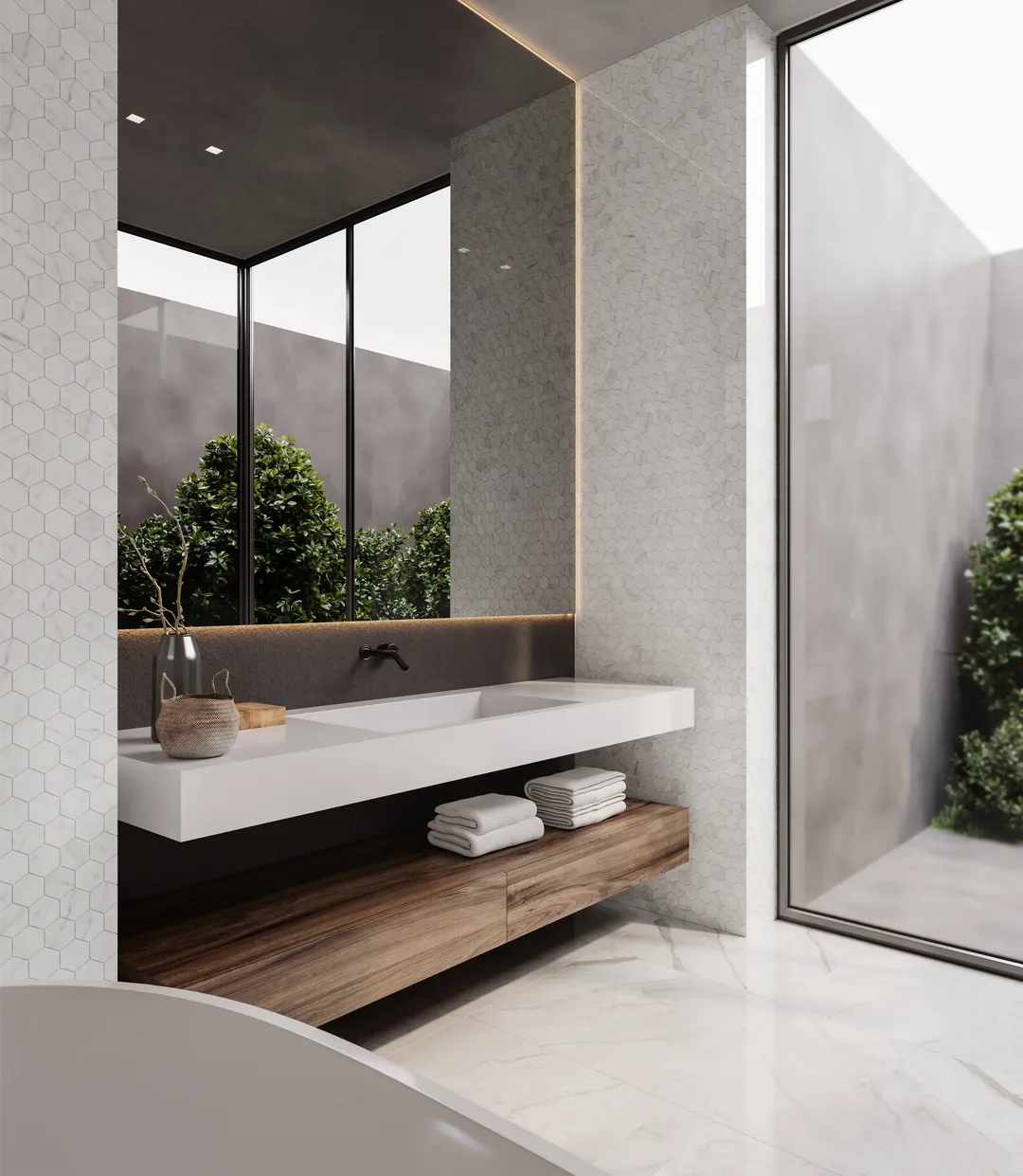 Satori Carrara Domani Polished 24-in x 24-in Polished Porcelain Marble Look Floor Tile, photo 10 of 12