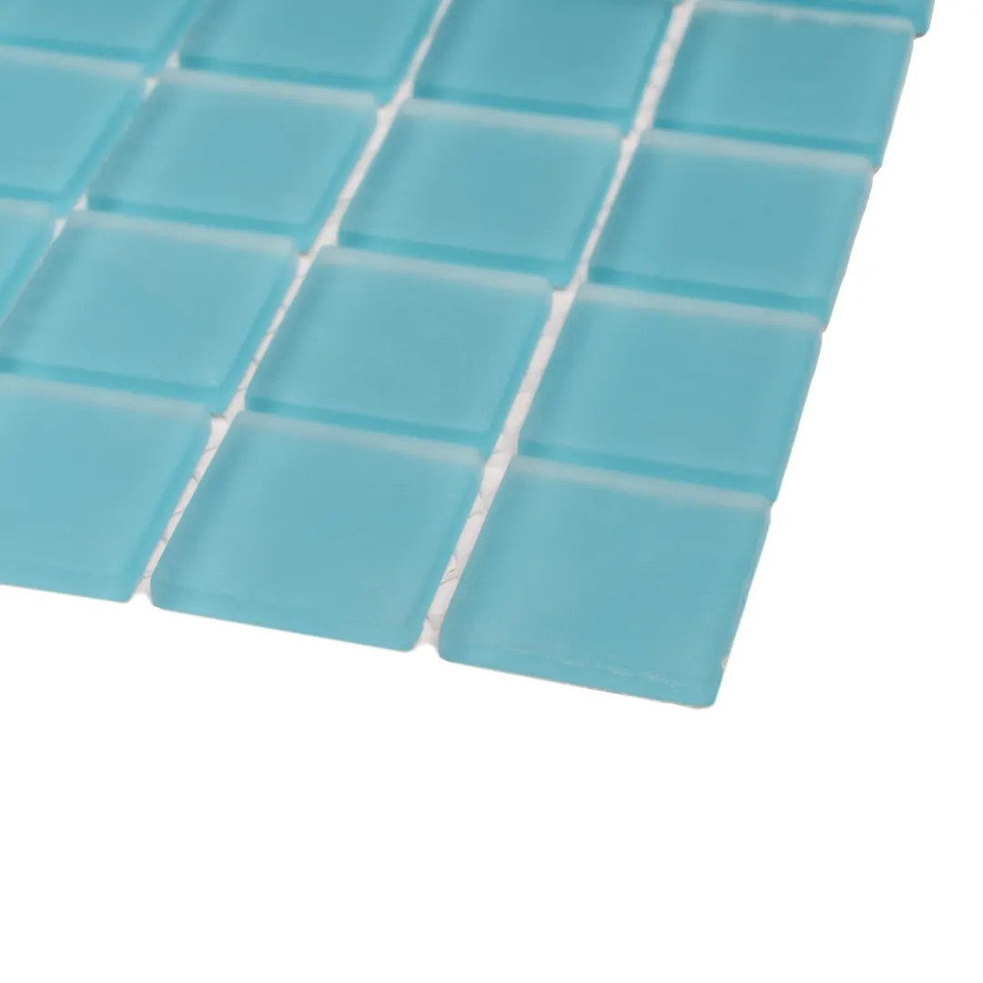 Apollo Tile (Sample) Floor and Wall Tile Cerulean Blue 4-in x 4-in Matte Glass Uniform Squares Mosaic Floor and Wall Tile, photo 7 of 9