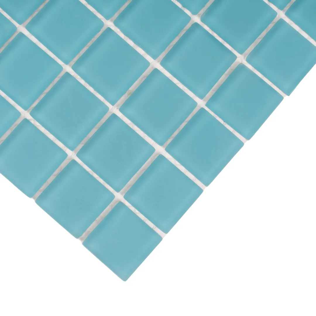 Apollo Tile (Sample) Floor and Wall Tile Cerulean Blue 4-in x 4-in Matte Glass Uniform Squares Mosaic Floor and Wall Tile, photo 8 of 9