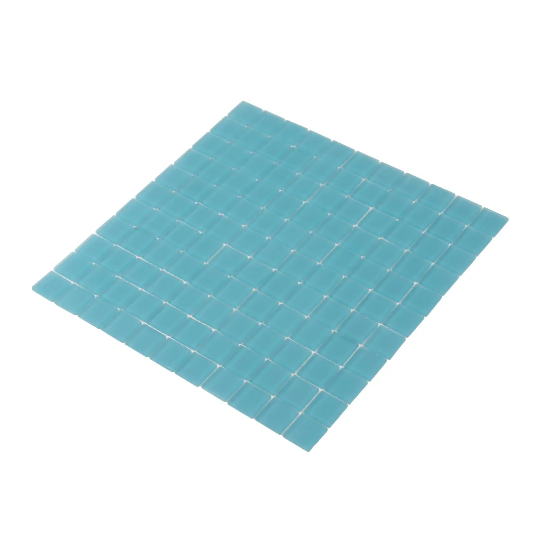 Apollo Tile (Sample) Floor and Wall Tile Cerulean Blue 4-in x 4-in Matte Glass Uniform Squares Mosaic Floor and Wall Tile, photo 6 of 9