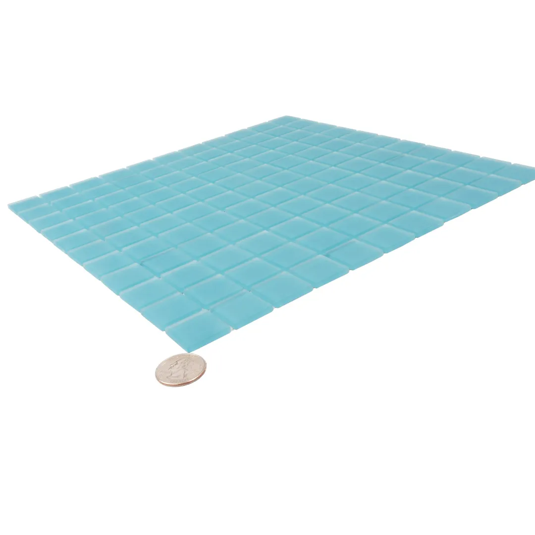 Apollo Tile (Sample) Floor and Wall Tile Cerulean Blue 4-in x 4-in Matte Glass Uniform Squares Mosaic Floor and Wall Tile, photo 4 of 9