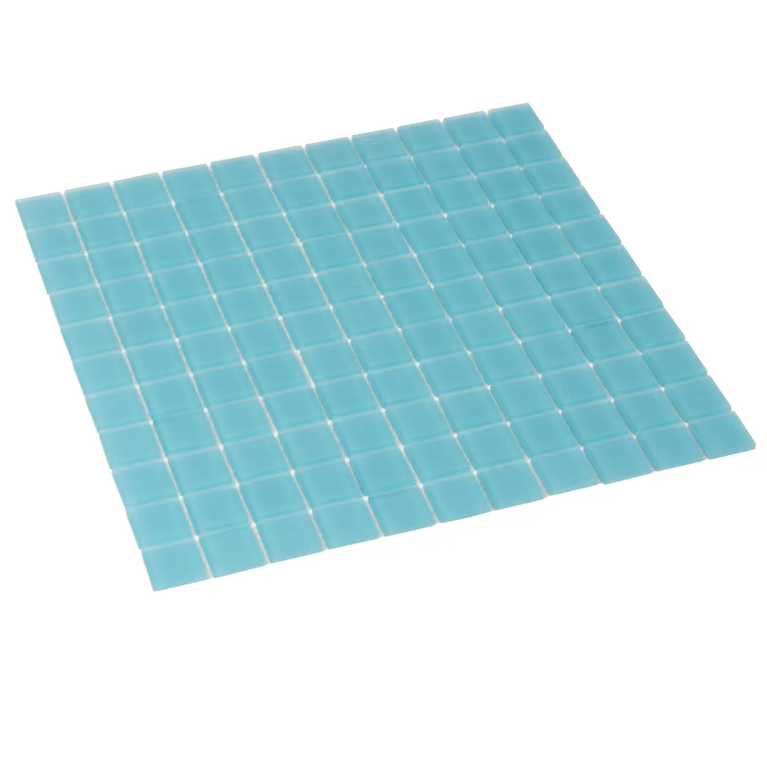Apollo Tile (Sample) Floor and Wall Tile Cerulean Blue 4-in x 4-in Matte Glass Uniform Squares Mosaic Floor and Wall Tile, photo 5 of 9