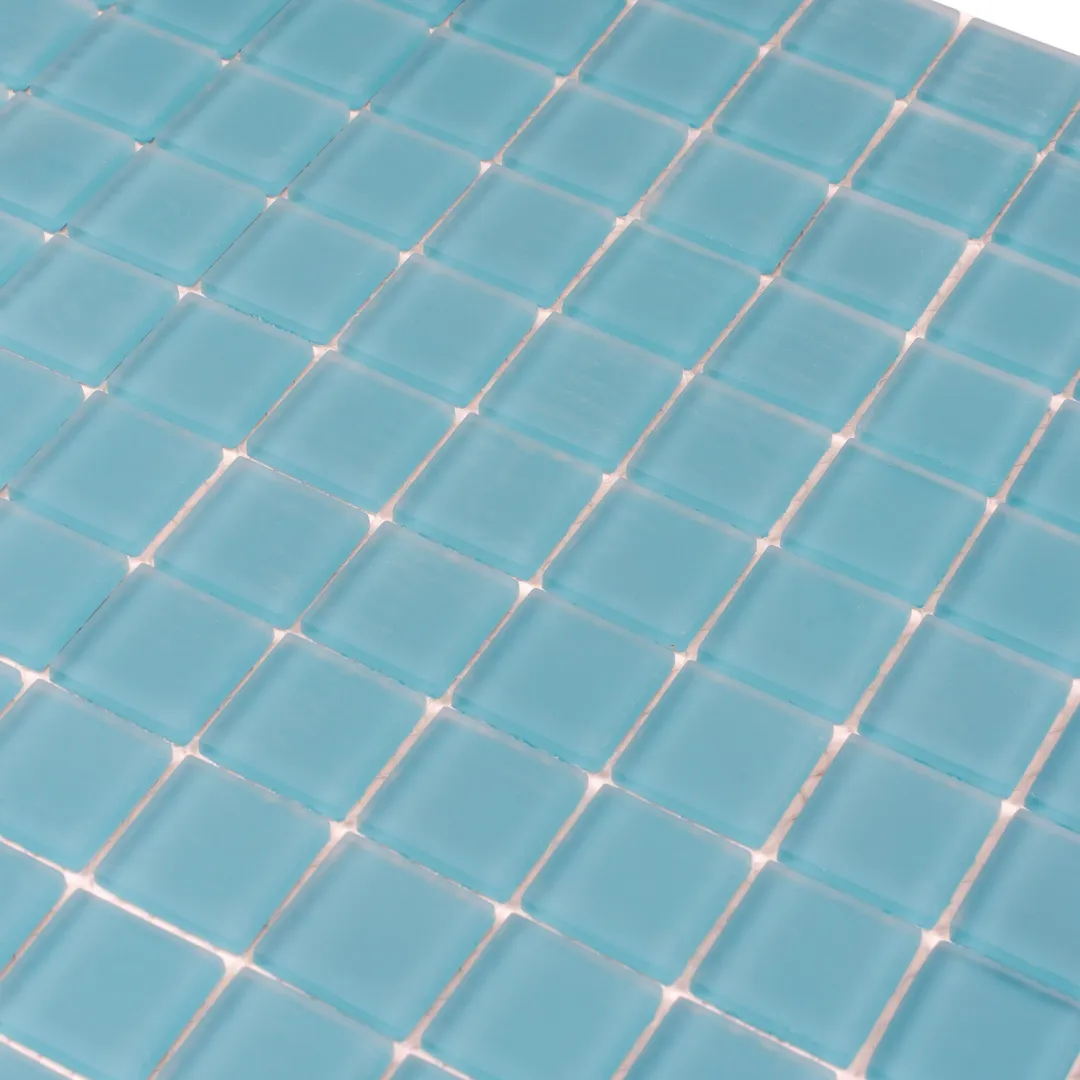 Apollo Tile (Sample) Floor and Wall Tile Cerulean Blue 4-in x 4-in Matte Glass Uniform Squares Mosaic Floor and Wall Tile, photo 3 of 9