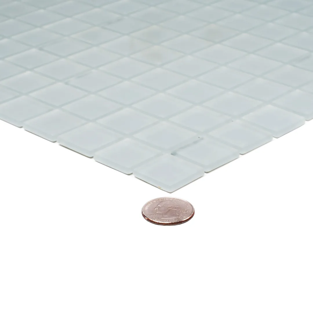 Apollo Tile (Sample) Floor and Wall Tile Mink Gray 4-in x 4-in Matte Glass Uniform Squares Mosaic Floor and Wall Tile, photo 4 of 6